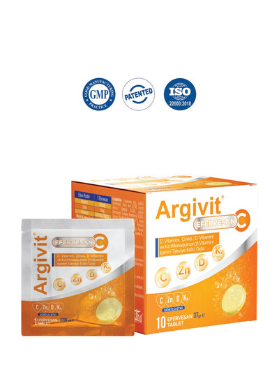 Argivit Effervescent 10 Tablets tube for immunity support