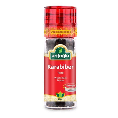 Arifoglu Whole Black Peppercorns Grinder 50g bottle - Arifoglu