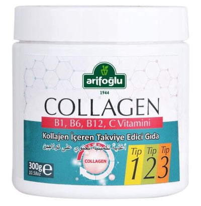 Arifoglu Collagen Powder 300g – Types I, II & III for Hair Skin Joints
