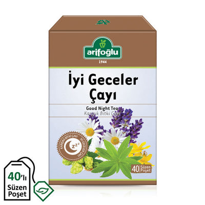 Arifoglu Good Night Herbal Tea 40 Filter Bags – Evening Relaxation Blend - Arifoglu