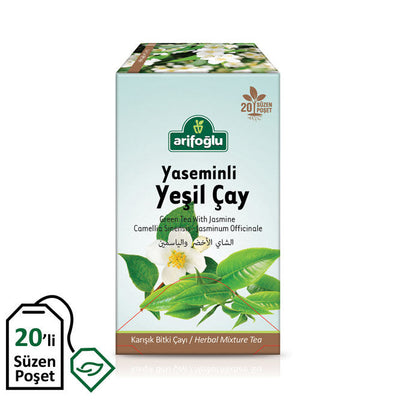 Arifoglu Jasmine Green Tea 20 Filter Bags – Floral & Lightly Caffeinated - Arifoglu