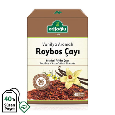 Arifoglu Rooibos Spring Tea with Vanilla 40 Filter Bags – Caffeine-Free Herbal Blend - Arifoglu