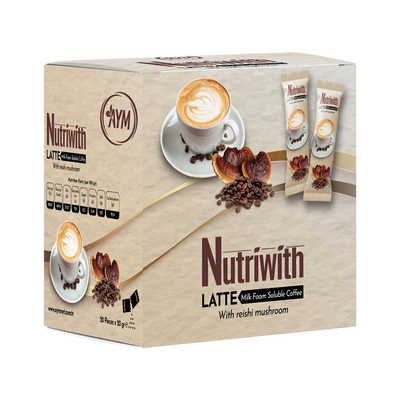 AYM Nutriwith Coffee Latte with Reishi Mushroom powder drink - AYM