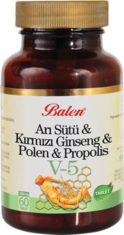 Balen (V5) Royal Jelly Red Ginseng Pollen Propolis 1015mg 60 Tablets