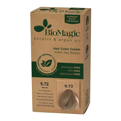 BioMagic Hair Color Cream Ash Blonde No: 9.72 packaging and product view