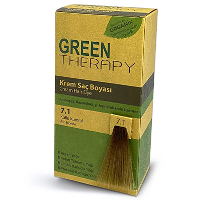 Green Therapy Hair Color Cream Ash Brown No: 7.1 packaging and product view