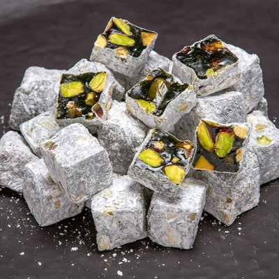 H. Mustafa Kiwi Double Pistachio Turkish Delight 1kg Tin