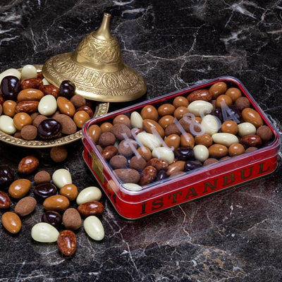 H. Mustafa Mixed Dragee 350g Large Metal Tin