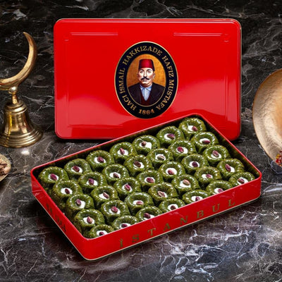 H. Mustafa Pistachio Padisah Baklava 1kg Tin - H. Mustafa
