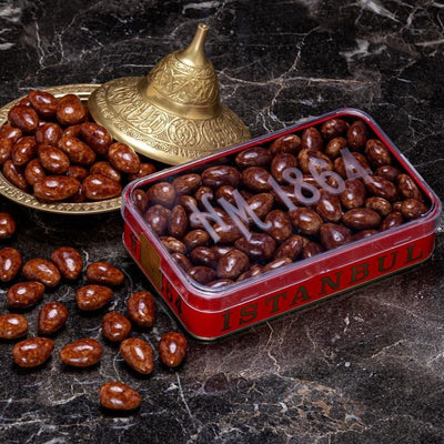 H. Mustafa Tiramisu Almond Dragee 350g Large Metal Tin
