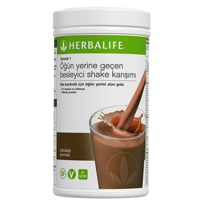 Herbalife Formula 1 Chocolate Nutritional Shake Mix 550 g canister front view