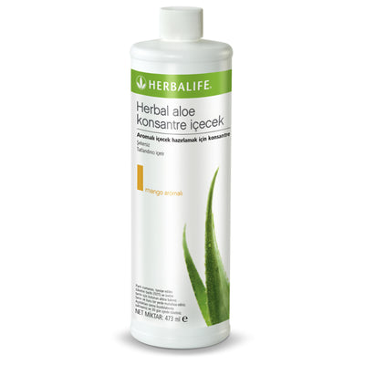 Herbalife Herbal Aloe Concentrate Drink Mango Flavor 473 ml bottle front view - Herbalife