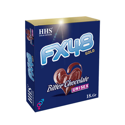 HHS FX48 Gold Bitter Heart-Shaped Unisex Chocolate 18g – Premium heart-shaped chocolate for men and women, gift box
