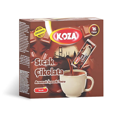 Koza Hot Chocolate Flavored Instant Drink Powder 16 Sachets Box