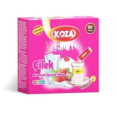 Koza Strawberry Flavored Instant Drink Powder 50 Sachets Box