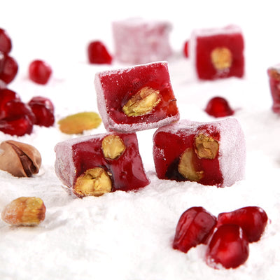 Lokum Atolyesi pomegranate pistachio mini Turkish delight gluten-free vegan 500g - Lokum Atolyesi