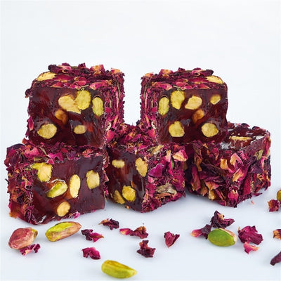 Lokum Atolyesi rose petal pistachio Turkish delight gluten-free vegan 500g