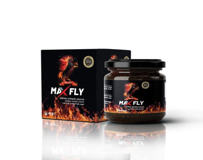 Max Fly herbal paste in discreet 43g jar for couples