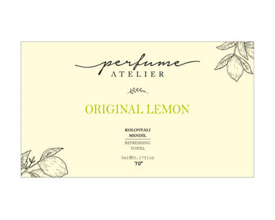 Perfume Atelier Original Lemon scented wet wipes 70 degrees pack of 50 - Perfume Atelier