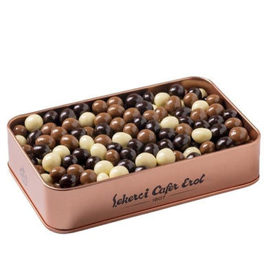 Sekerci Cafer Erol Coffee Bean Dragees Bronze Tin 300g - Sekerci Cafer Erol