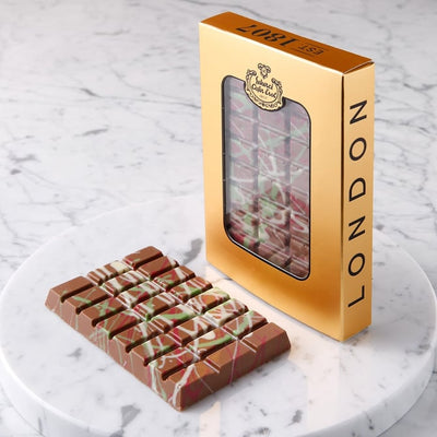 Sekerci Cafer Erol Dubai Chocolate Gold Windowed Box 95g - Sekerci Cafer Erol