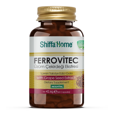 Shiffa Home Ferrovitec Grape Seed Extract 60 Capsules Natural Halal