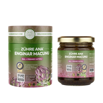 Zuhre Ana Artichoke Paste with Garlic Leaf Green Tea and Turmeric 240g Glass Jar