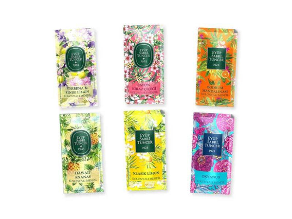 Natural body care products and skin-friendly wipes arranged with lotions and oils on a spa-style background with towels and herbs.