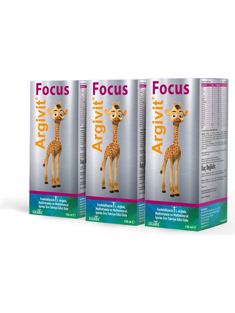 Argivit Focus Syrup 150 ml bottle for cognitive support - Argivit - Image 3