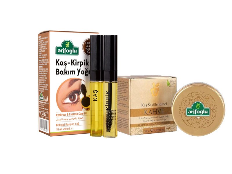 Arifoglu Brown Eye Care Set with Oils and Brown Styling Gel - Sets - Image 1