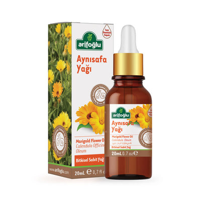 Arifoglu Calendula Oil 20ml in amber bottle with dropper - Arifoglu