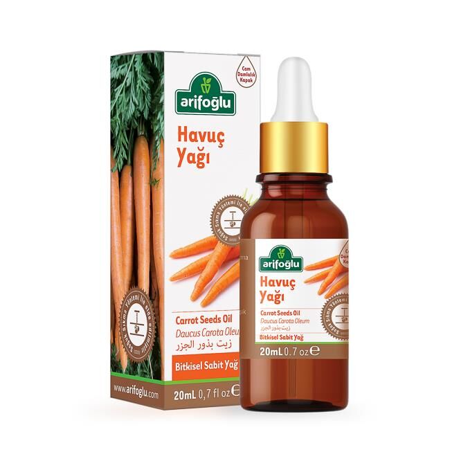 Arifoglu Carrot Seed Oil 20ml in amber bottle with dropper - Arifoglu