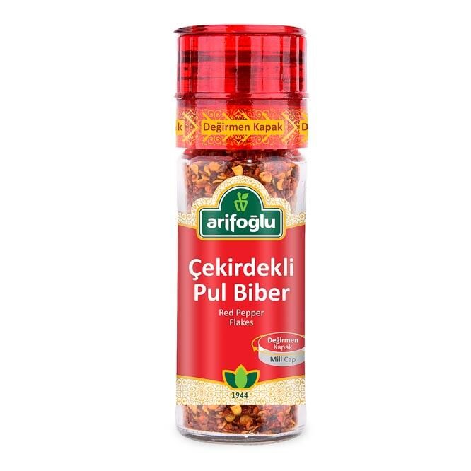 Arifoglu Chili Flakes with Seeds Grinder 50g bottle - Arifoglu