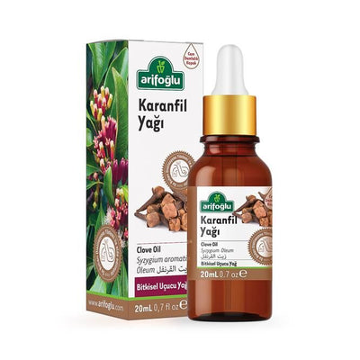 Arifoglu Clove Oil 20ml in amber glass dropper bottle - Arifoglu