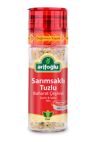 Arifoglu Garlic Salt Seasoning Grinder 80g bottle - Arifoglu