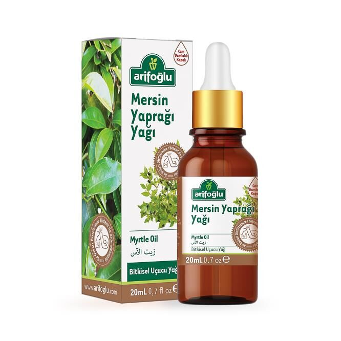 Arifoglu Myrtle Oil 20ml in amber glass bottle with dropper