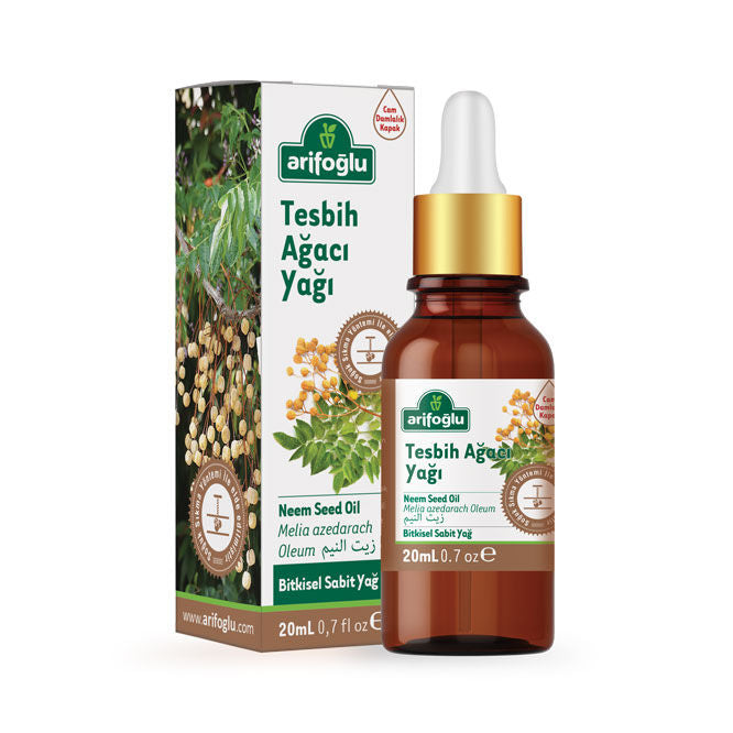 Arifoglu Neem Oil 20ml in amber glass bottle with dropper