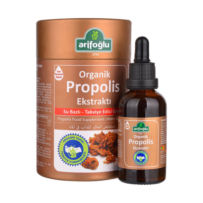 Arifoglu Organic Propolis Extract Water-Based 50ml Dropper Bottle