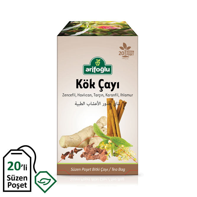 Arifoglu Root Herbal Tea 20 Filter Bags – Licorice Ginger Blend - Arifoglu