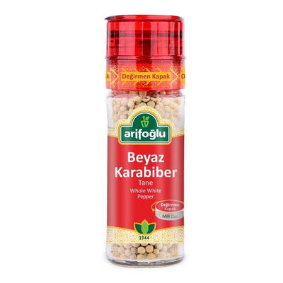 Arifoglu White Peppercorns Grinder Bottle 50g - Arifoglu