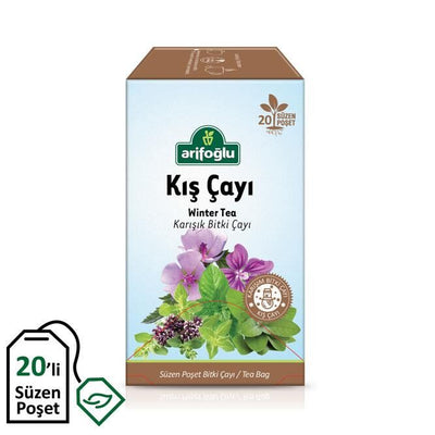Arifoglu Winter Herbal Tea 20 Cup Bags – Caffeine-Free Seasonal Blend - Arifoglu