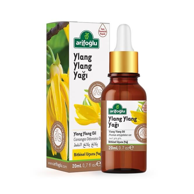 Arifoglu Ylang Ylang Oil 20ml in amber glass bottle with dropper - Arifoglu