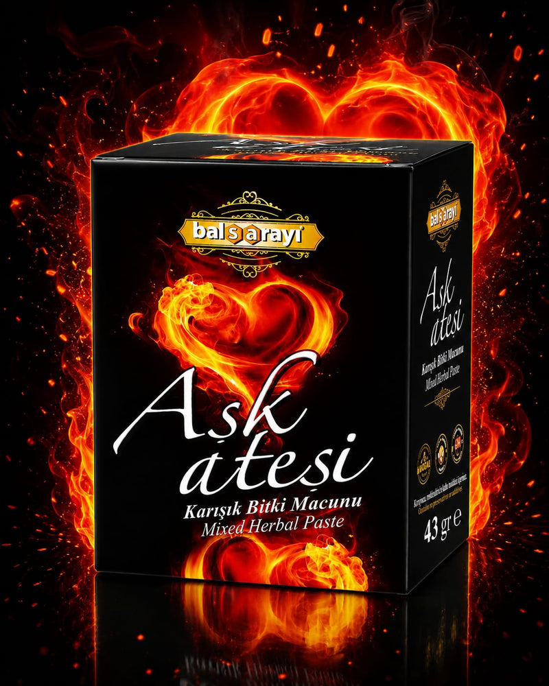 Balsarayi Ask Atesi Mixed Herbal Paste 43g – Premium herbal blend in a sealed glass jar for romantic moments - Image 2