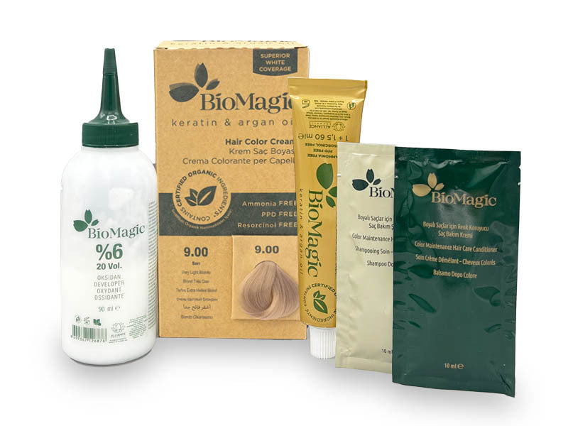 Translation missing: ar.BioMagic Hair Color Cream Blonde No: 9.00 packaging and product - BioMagic - accessibility.image_number 3