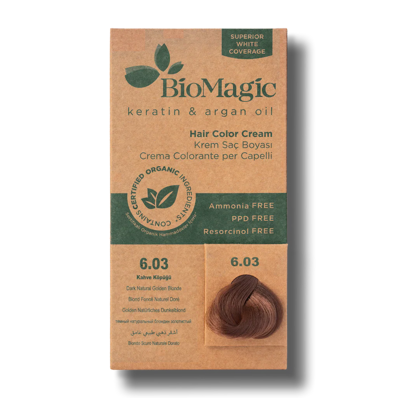 Translation missing: ar.BioMagic Hair Color Cream Coffee Foam No: 6.03 packaging and product view - BioMagic - accessibility.image_number 1