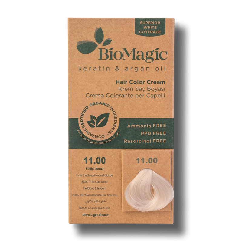 BioMagic Hair Color Cream Ivory Blonde No: 11.00 packaging and product view - Image 1