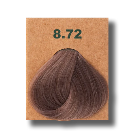 Translation missing: ar.BioMagic Hair Color Cream Light Ash Brown No: 8.72 packaging and product view - BioMagic - accessibility.image_number 2