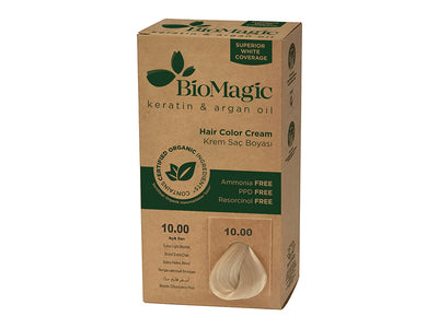 BioMagic Hair Color Cream Light Blonde No: 10.00 packaging and product view - BioMagic