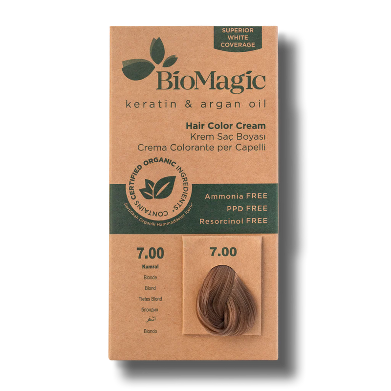 Translation missing: ar.BioMagic Hair Color Cream Dark Blonde No: 7.00 packaging and product
 - BioMagic - accessibility.image_number 1