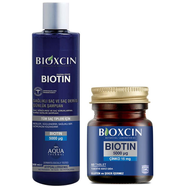 Translation missing: en.Bioxcin Biotin 5000 Mcg 60 Tablets &amp; Biotin Shampoo 300ml Set – Complete daily hair care duo - Bioxcin - accessibility.image_number 2